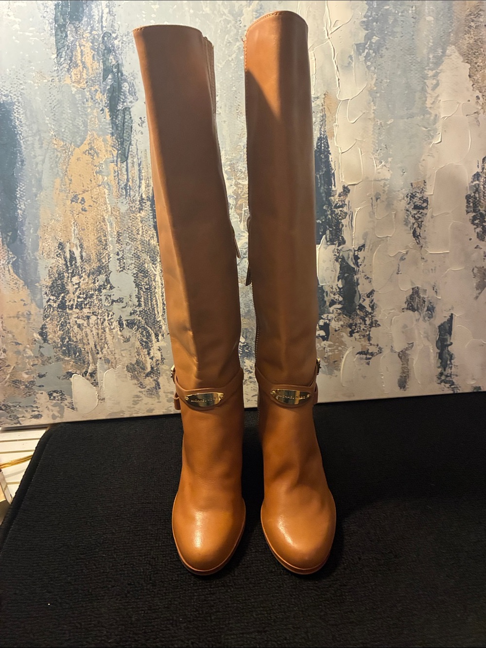 NWOT Michael KORS Arley Tall Women's Fashion Boots in Cognac Brown Size 6 - Picture 3 of 16
